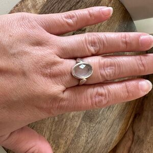 Boho magic sterling Silver Ring .925 with rose quartz Gemstone